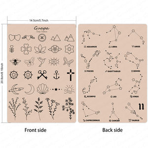 Maquillage permanent Petit <span class=keywords><strong>tatouage</strong></span> minuscule Practice Skin Silicone Pré-impression Fine Line Latex Skin Practice avec Constellation Design - Product Image 2