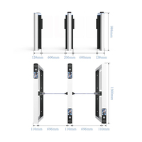 Gerbang Putar Otomatis Berbahan Aluminium Alloy dengan Panel Kontrol Android, Pembaca Kartu, Pengenal Wajah Biometrik, dan Kecepatan Tinggi untuk Gedung Perkantoran