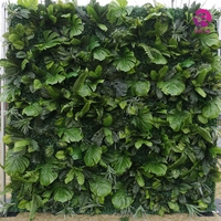 Mur végétal artificiel en feuilles de palmier et fougère de Boston 5D de 8 x 8 pieds, rideau enroulable artificiel, mur de fleurs