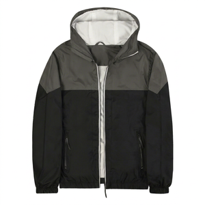 Blouson coupe-vent unisexe noir léger, veste décontractée coupe régulière en polyester couleur unie, nylon Swishy, LOGO personnalisé - Product Image 6