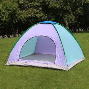 Carpa de Camping de Verano para 3-4 Personas, Una Habitación, Impermeable, Resistente al Sol, Tela Plateada 170T, 200X200x135cm, Diseño Diagonal - Product Image 1