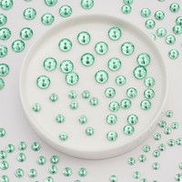 Perles de strass Radiant en chrysolite de 5 mm avec dos plat et trou central, en résine époxy, à coudre, pour la fabrication de bijoux, de chapelets et la confection de vêtements