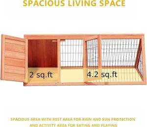 Poulailler, enclos à poules, petit poulailler en bois pour canards, cage à cailles d'extérieur, niche pour lapins, maison pour petits animaux (bois naturel) - Product Image 6
