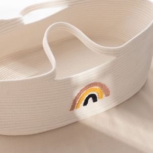 Eco-Friendly Modern Unisex Baby Changing <strong>Basket</strong> &amp; Moses <strong>Basket</strong> with 100% Cotton Rope Foam Diaper Changing Pad - Product Image 4