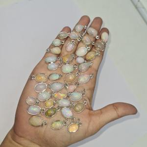 Colgante de ópalo etópico Natural, Plata de ley, hecho a mano, collar de ópalo plateado - Product Image 5