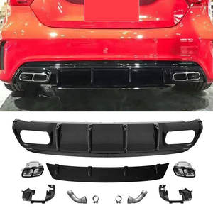 Prix d'usine, diffuseur W176, mise à niveau, kit carrosserie de style A45 <span class=keywords><strong>AMG</strong></span> pour Mercedes Benz Classe A W176, diffuseur avec tuyau d'échappement 13-15 - Product Image 6