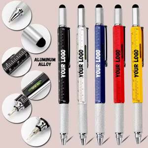 Bolígrafo Multiherramienta 6 en 1 con Regla y Destornillador, Bolígrafo Multifuncional de Metal, Gadget Genial para Hombres, Esposos, Padres - Product Image 1