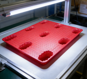 Paleta Euro Reversible <span class=keywords><strong>de</strong></span> HDPE <span class=keywords><strong>de</strong></span> una Sola Cara con Ventilación, Diseño Superior para Flujo <span class=keywords><strong>de</strong></span> Aire y Drenaje, Almacenamiento en Frío, Lavado Frecuente - Product Image 1