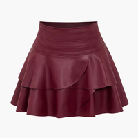 Haute qualité femmes rétro taille haute jupe plissée élégant quatre saisons couleur unie mode grande taille vêtements