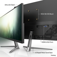 Moniteur IPS FHD 27 pouces 100 Hz avec haut-parleurs intégrés VGA VESA Cadre fin Support métallique Bureau Gaming OEM Personnalisé