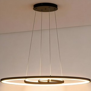 โคมไฟเพดาน <span class=keywords><strong>LED</strong></span> ทรงวงแหวนหลายวง สไตล์โมเดิร์นมินิมอล สำหรับห้องรับประทานอาหารและห้องนั่งเล่น - Product Image 1