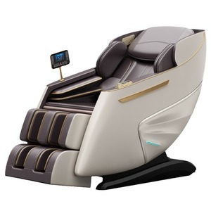 Massage Chair Sl Dual Rail 4D Mechanism <b>Zero</b> Gravity Full Body Automatic Home Use Brown And White - Product Image 2