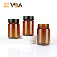 Bouteille en verre ambré de qualité alimentaire personnalisable de 140 ml pour capsules, pilules
