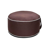 BR Wholesale Housse de coussin flottant pour piscine, personnalisée, rayée rose et blanche, en Oxford 600D imperméable, avec pochette intégrée