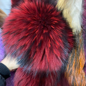 ウサギやフェイクファーポンぬいぐるみ大きなカラフルな本物のアライグマボール - Product Image 4