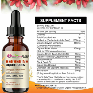 Gocce Liquide di Berberina 60ml Cannella Melone <span class=keywords><strong>Amaro</strong></span> Integratore Alimentare per Immunità Energia Metabolismo Fornitura Diretta dalla Fabbrica Bestseller - Product Image 6