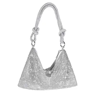 All A+ Rhinestone Purse Top Handle Mesh Bag Crossbody bag Purse Clutch Purses for Women Gift Handbags