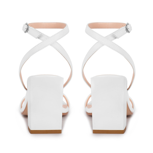 WETKISS Vente en gros Sandales à lanière <span class=keywords><strong>de</strong></span> cheville en PU à talons carrés Sandales <span class=keywords><strong>de</strong></span> mariage blanches pour femmes - Product Image 5