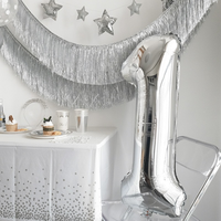 Guirlande élégante en feuille métallisée à franges, bannière créative en feuille métallisée, décoration pour fête d'anniversaire, mariage, Noël, décoration murale pour la maison