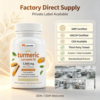 Curcuma Curcumine 95% Qualité Alimentaire Capsules 1000mg Poivre Noir Gingembre Huile MCT Haute Absorption Marque Privée en Bouteille