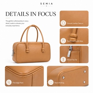 Borsa a Spalla da Donna in Vera Pelle SEMIA Cowhine con Due Cinghie, Chiusura a Cerniera, Impermeabile, Grande Capacità, Casual e alla Moda - Product Image 5