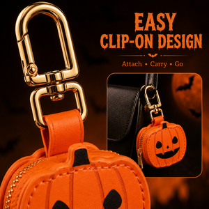 Monedero pequeño de PU con cremallera, diseño de calabaza de Halloween y telaraña, con llavero para mochila, adorno para bolso, regalos de decoración navideña - Product Image 4