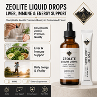 Gouttes de clinoptilolite zéolite certifiées GMP ISO HACCP NSF, sans sucre, qualité alimentaire supérieure, pour adultes, marque privée personnalisée