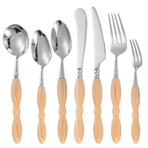 French 304 Stainless Steel Cutlery <b>Set</b> 12 Pieces Polished Blade Solid Color <b>Knife</b> Fork Spoon <b>Set</b> For Adult - Product Image 5