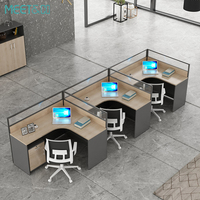 Table d'ordinateur en MDF E1 de haute qualité, poste de travail de bureau moderne pour 4 personnes, cloison extensible, cabines de centre d'appels, atelier en métal