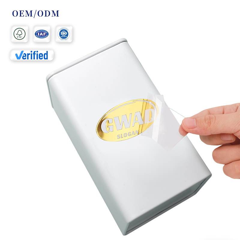 Custom Metallic 3D Cut Offset Printed Adhesive Waterproof Silver Metal Transfer Sticker for Paper Labels Cup Gift & Craft