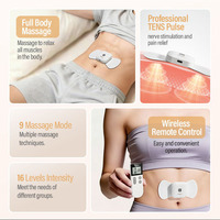 Stimulateur musculaire EMS portable, appareil de physiothérapie numérique sans fil TENS avec 4 électrodes