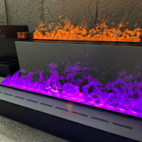 Cheminée électrique à vapeur d'eau TUYA APP, décoration d'intérieur de luxe, personnalisable, effet de flamme froide 3D, chauffage par cassette