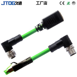 防水M12 4pin D代码至Rj45以太网电缆连接器ProfiNet CAT5e屏蔽模制聚氯乙烯以太网电缆 - Product Image 2