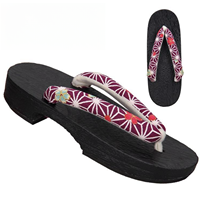 Chaussures traditionnelles japonaises en bois Geta Sabots tongs Sandales d'extérieur Fleurs Orientales Japon Anime Cosplay Paulownia Femme Chaussures
