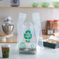Sac en plastique pour t-shirt, sac de transport, sac réutilisable, 100% biodégradable, imperméable, pour l'emballage en supermarché