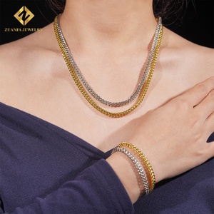 สร้อยคอเชือกแบบฮิปฮอปสำหรับผู้ชายและผู้หญิง ขนาด 6 มม. ประดับเพชรโมอิสซาไนต์ <span class=keywords><strong>VVS</strong></span> D ด้วยตัวล็อคแบบ Iced Out ทำจากสแตนเลสสตีล - Product Image 2