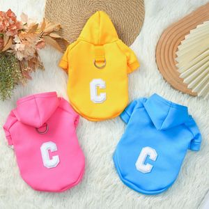 Dog Hoodie With Leash Letter C Design Polyester Fleece Lining For <b>Cats</b> And Dogs Autumn Winter Sweatshirt Pet <b>Clothes</b> - Product Image 2