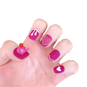 <span class=keywords><strong>Uñas</strong></span> Postizas Acrílicas Hechas a Mano con Diseño de Oso Fresa 3D, Paquete de 10 Unidades, Venta al Por Mayor, <span class=keywords><strong>para</strong></span> <span class=keywords><strong>Niñas</strong></span> - Product Image 5