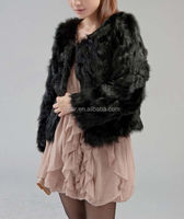 YR347 Style classique véritable manteau de fourrure d'agneau de mouton bouclé col rond veste d'hiver à manches longues