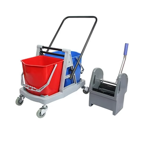 Chariot essoreur double seau 40 litres de qualité supérieure pour nettoyage de sols en hôtels, hôpitaux, commerces et industries - Product Image 1