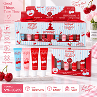 Ensemble de gloss à lèvres magique SIYIPING Cherry, 4 couleurs, gloss à lèvres liquide hydratant, boîte cadeau mignonne pour la vente en gros
