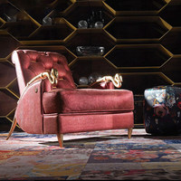 Fauteuil de détente de style italien, luxe léger, en cuir véritable, design serpent, cuir de crocodile, fauteuil individuel