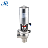 Vanne de déviation hygiénique en acier inoxydable à 2 voies, vanne de contrôle de débit soudée, vanne de réversal pneumatique