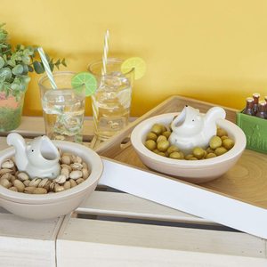 Scomparto interno per Snack in ceramica due in uno per gusci di noci con Design scoiattolo affamato ecologico per le occasioni di festa - Product Image 5