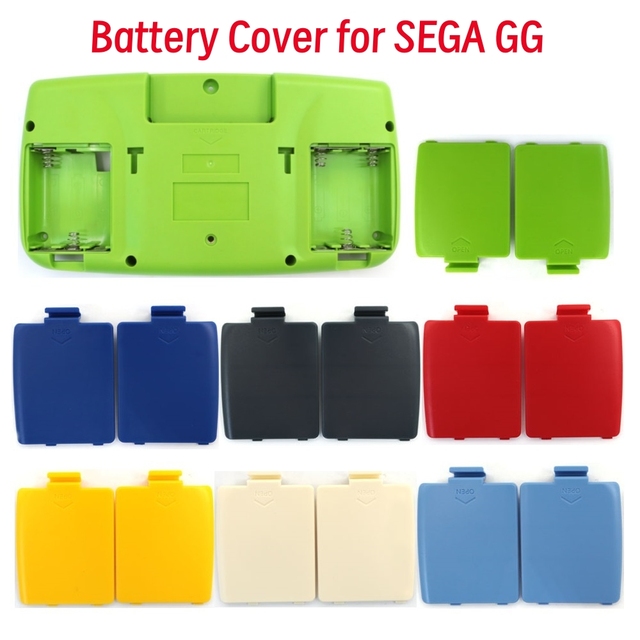 Hispeedido Replaceable Battery Cover 1Set Battery Door Cover L/R Left Right Side AA Battery Lid Cover For Sega GG