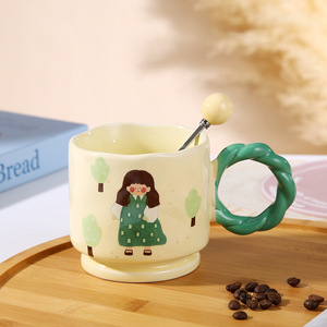 Copo cerâmico de alto valor Internet celebridade cartoon home office caneca <span class=keywords><strong>cute</strong></span> girl copo café lembrança - Product Image 4