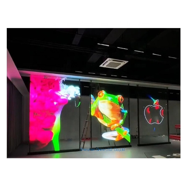 China Factory Price Invisible Self-adhesive Flexible LED Crystal Film Screen Transparent Glass Window LED Panel Display
