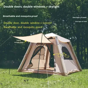 Tenda da Campeggio Gonfiabile per 3-4 Persone, Automatica, Portatile, Impermeabile, in Tessuto Oxford Rinforzato - Product Image 3