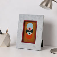 Yatak Odası Minimalist İki Tonlu Kontrast Fotoğraf Çerçevesi Dikey Standlı Yumuşak Yüzeyli Soyut Geometrik Sanat Resim Çerçevesi