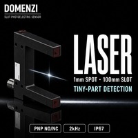 Capteur photoélectrique laser de type fente DOMENZI GL100L-P-V3, largeur de fente 100 mm, sortie PNP pour l'inspection de pièces larges